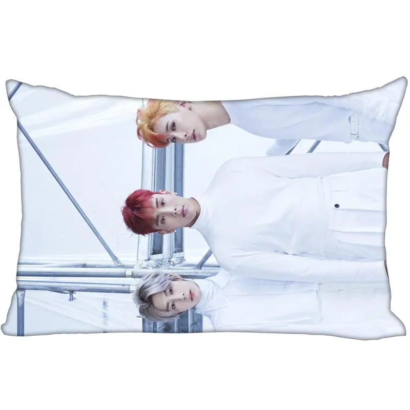 Горячая Корея-поп на заказ MONSTA X атласная наволочка 35x45 см(одна сторона) печатная молния шелковая наволочка индивидуальный логотип подарок