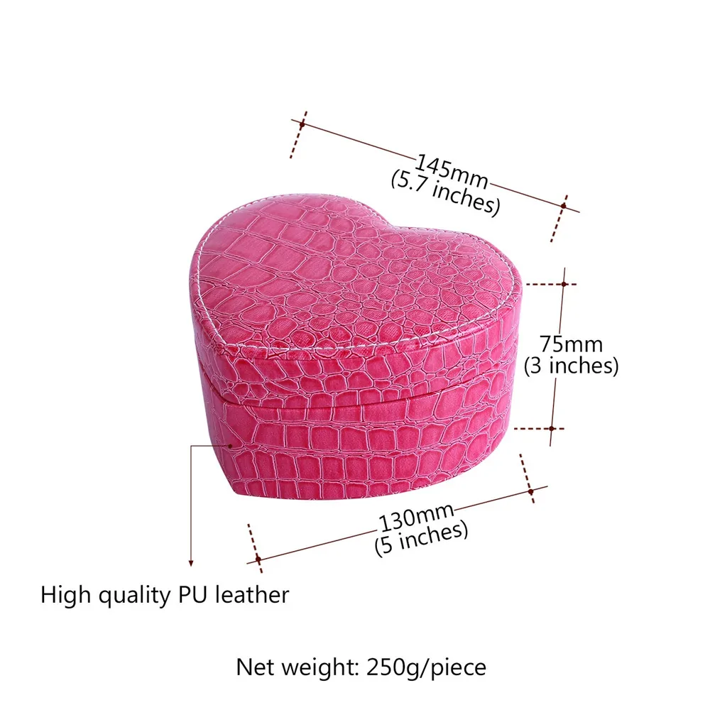 U7 Женские Кожаные Сердце Подарочные Коробки Для Хранения Украшений Органайзер