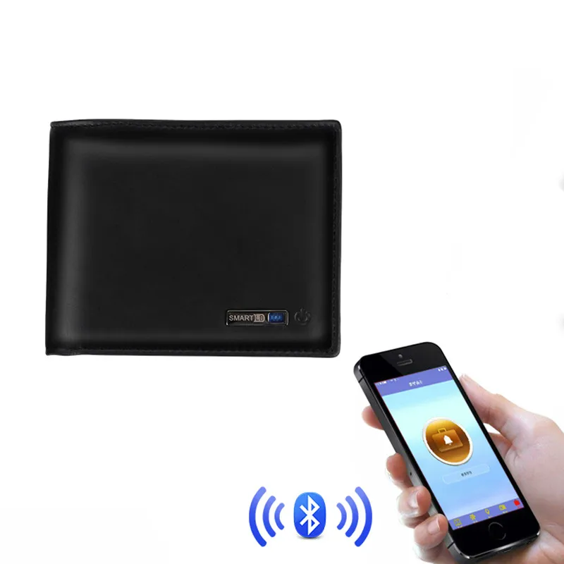 Умный мужской кошелек из натуральной кожи с защитой от потери умный Bluetooth для
