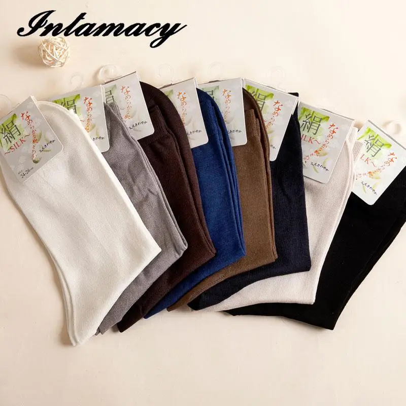 70% настоящие шелковые мужские носки дышащие впитывающие пот и дезодорирующие