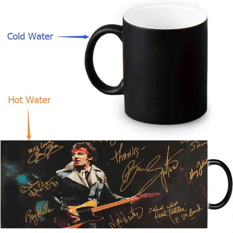 Брюсом спрингстином 350ml/12oz тепла выявить кружка Цвет изменения Кофе чашки