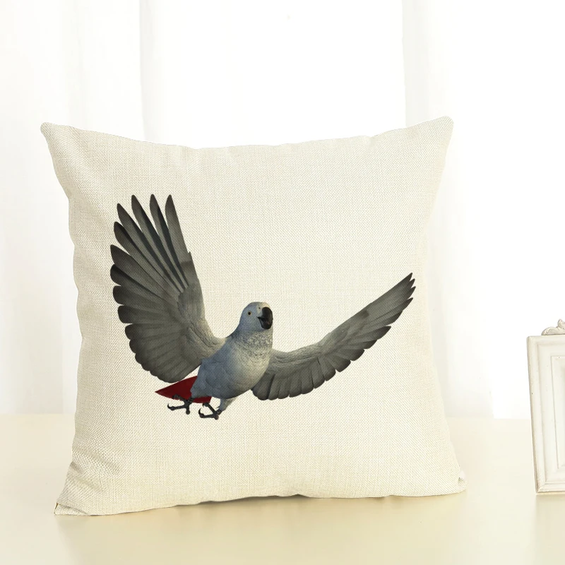 Bird Cushion Cover Home Decor Case Houseware Throw Pillowcase Linen Square 45x45cm Cojines | Дом и сад