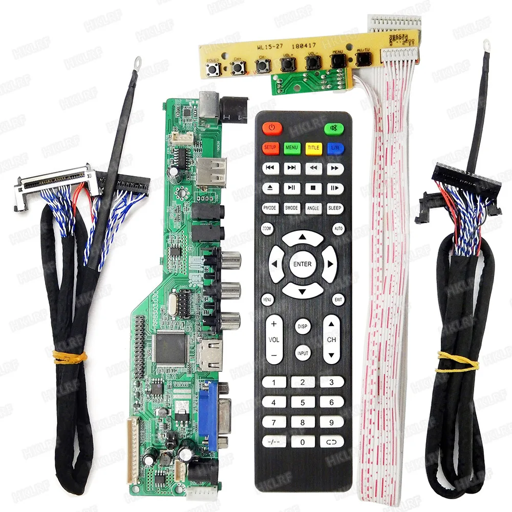 

Universal LCD TV driver board TV board 1080P V/PC/VGA/USB+Keypad+LVDS Cable V29V56V59 MV56RUUL-Z1 Universal LCD TV