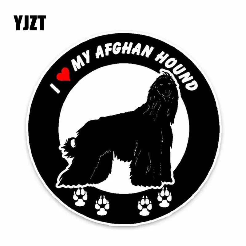YJZT 13*13 см я люблю мою афганскую собаку круглая ПВХ автомобильная наклейка