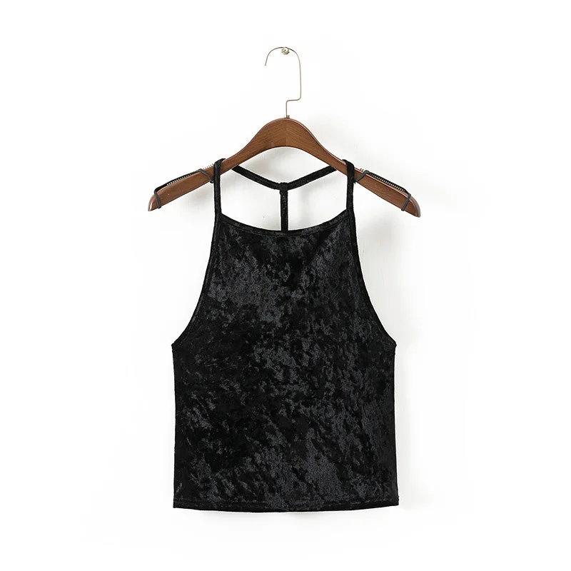 A Forever Crop Top, короткий летний топ на бретелях, бархатная женская футболка,, сексуальные укороченные топы с бретельками, жилет, женские танк-топы 660
