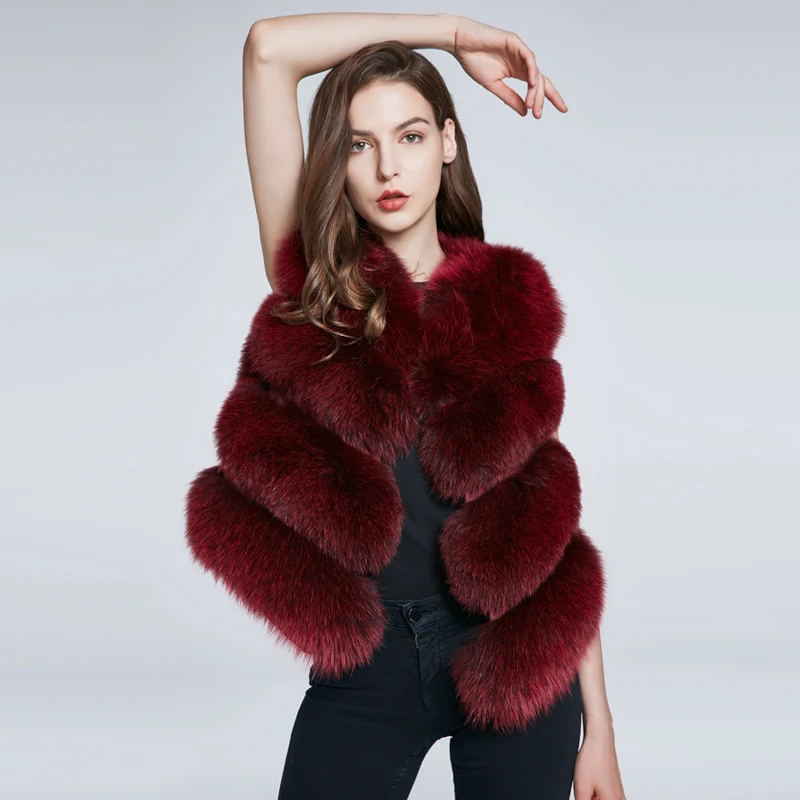 JKP new Women Natural Fox Fur Vest Autumn Winter Warm Sleeveless Coat Female Short Real Fox Fur Vests enlarge