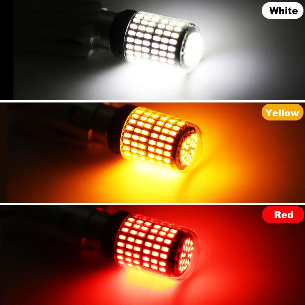 1 шт. T20 7440 W21W светодиодный лампы 3014 144smd CanBus без ошибок 1156 BA15S P21W BAU15S PY21W светильник