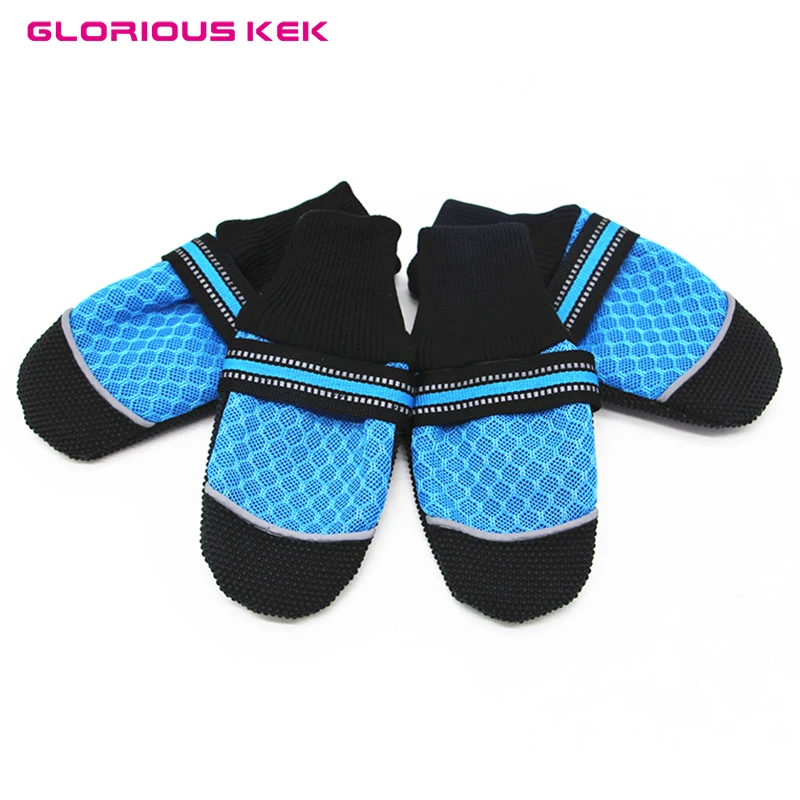 

GLORIOUS KEK Pet Dog Shoes Summer Reflective High Quality Anti-Slip Large Dog Boots Breathable Mesh Shoes Outdoor Protective XXL
