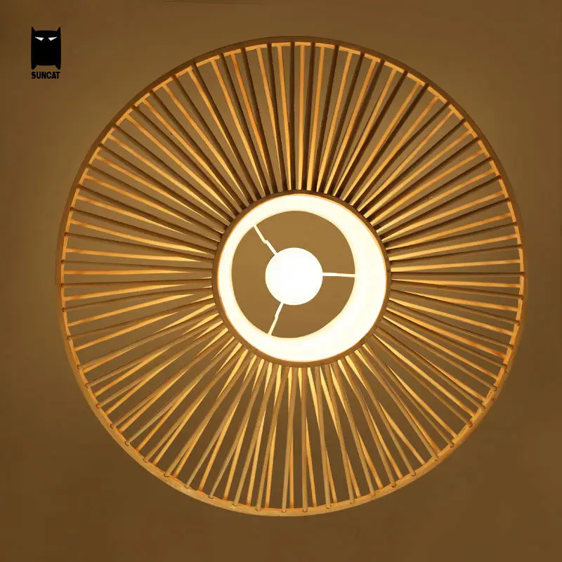 Бамбуковая плетеная Подвесная лампа из ротанга деревенская японская с татами