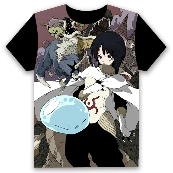 Футболка в стиле аниме The Time I Got Reincarnated as a Slime с коротким рукавом манга римуру