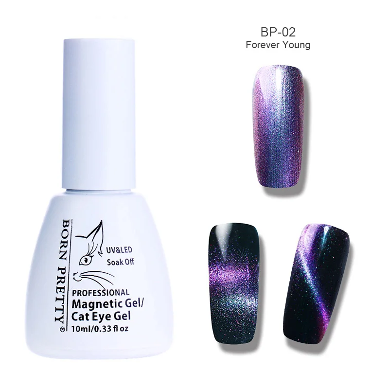 Holographic 02 10ml Born pretty, голографическая глаз хамелеона кота гель для ногтей 5 мл Магнитный замочить от УФ гель для маникюра Лак для ногтей черная основа - Цвет: Holographic 02 10ml