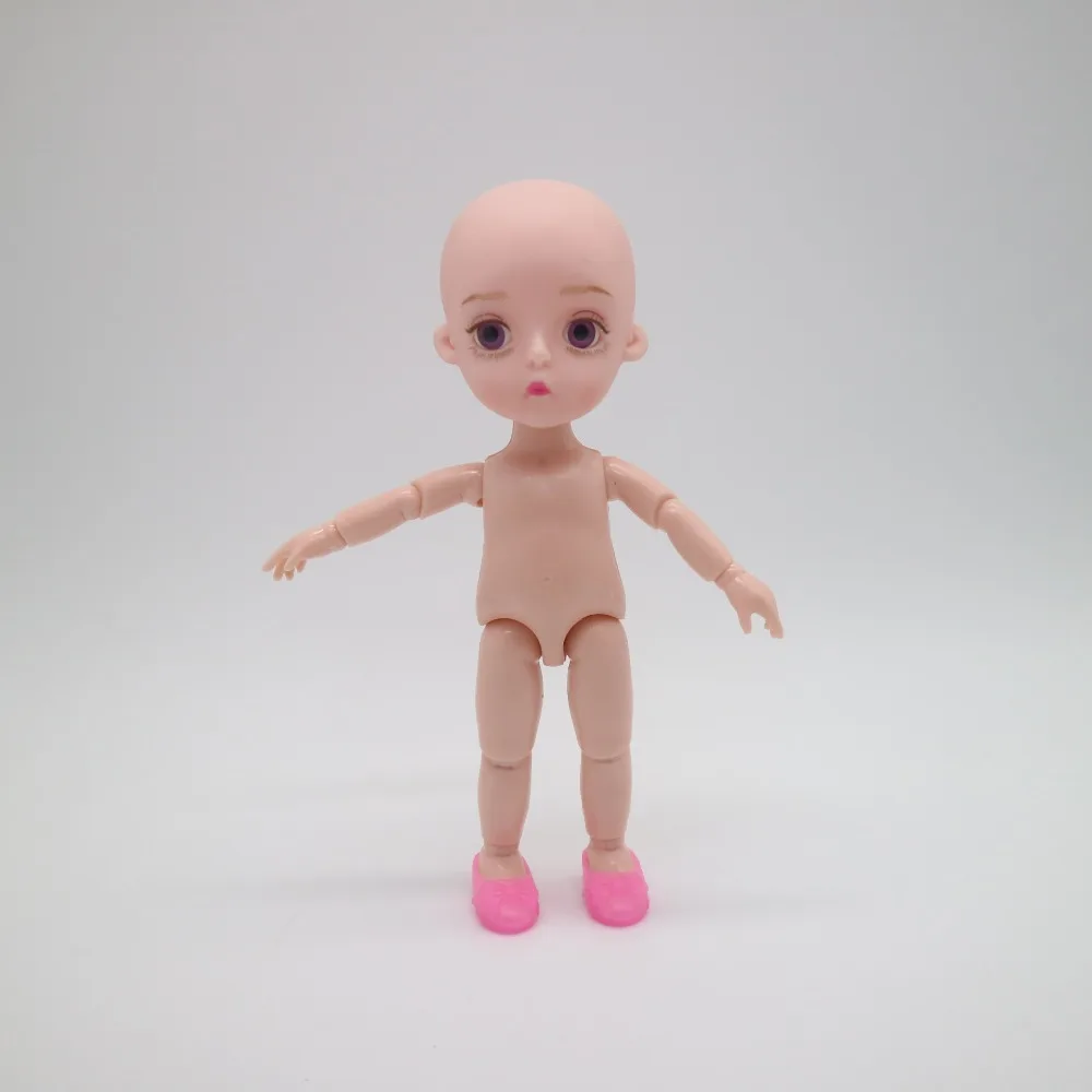 Маленькая кукла принцессы 1/8 Милая bjd 1/8 шарнирное тело 3D глаз пластиковая кукла подходит для 1 \ 8 парик лицо может DIY окружность головы 14 см