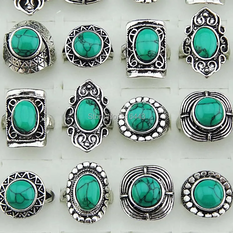 Бесплатная доставка 2014 Новое поступление винтажные 5 шт Зеленые бирюзовые камни