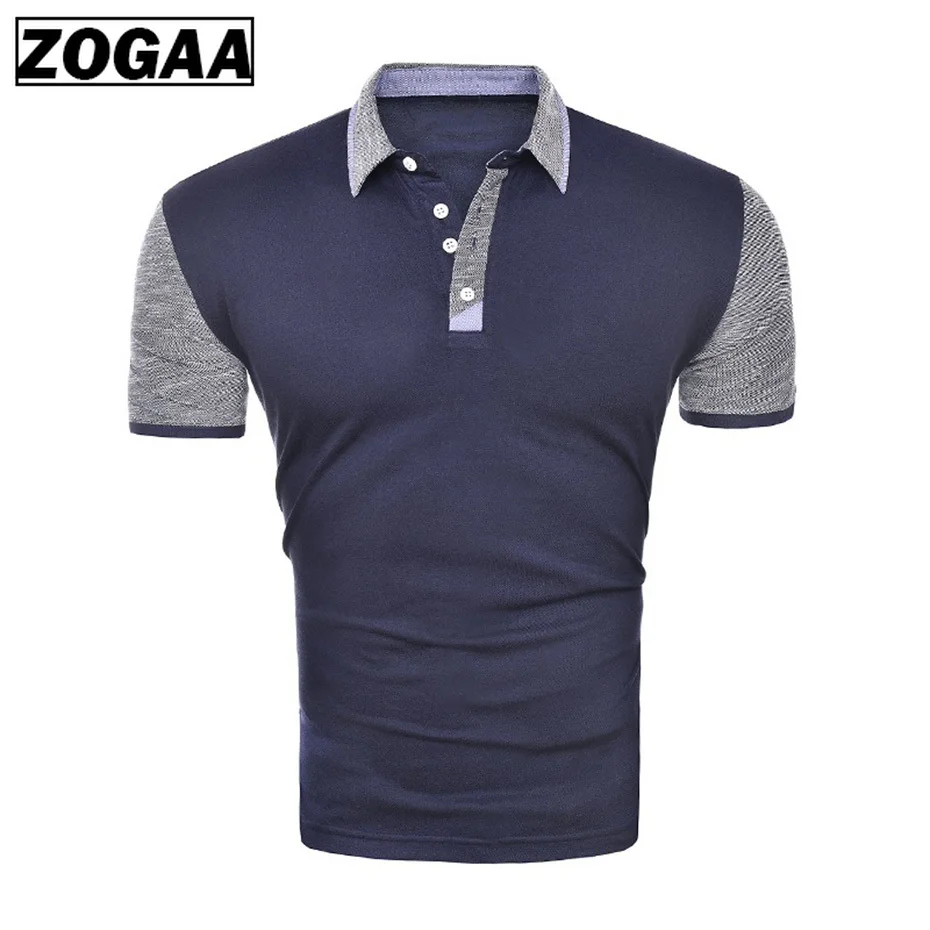 Мужская футболка поло ZOGAA однотонная дышащая рубашка с коротким рукавом|Поло| |