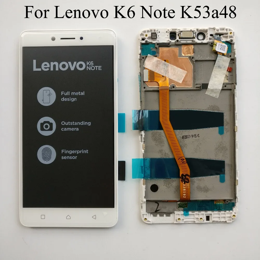 Белый/черный 5 дюймов для Lenovo K6 Note / Plus K53a48 Полный ЖК дисплей + сенсорный экран