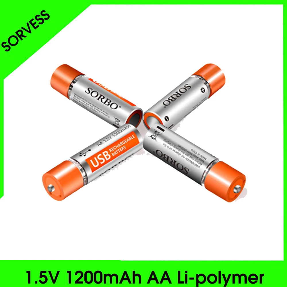 SORVESS 1 5 V AA Lipo литиевая батарея 1200mAh перезаряжаемая 2 батареи для зарядки бритв