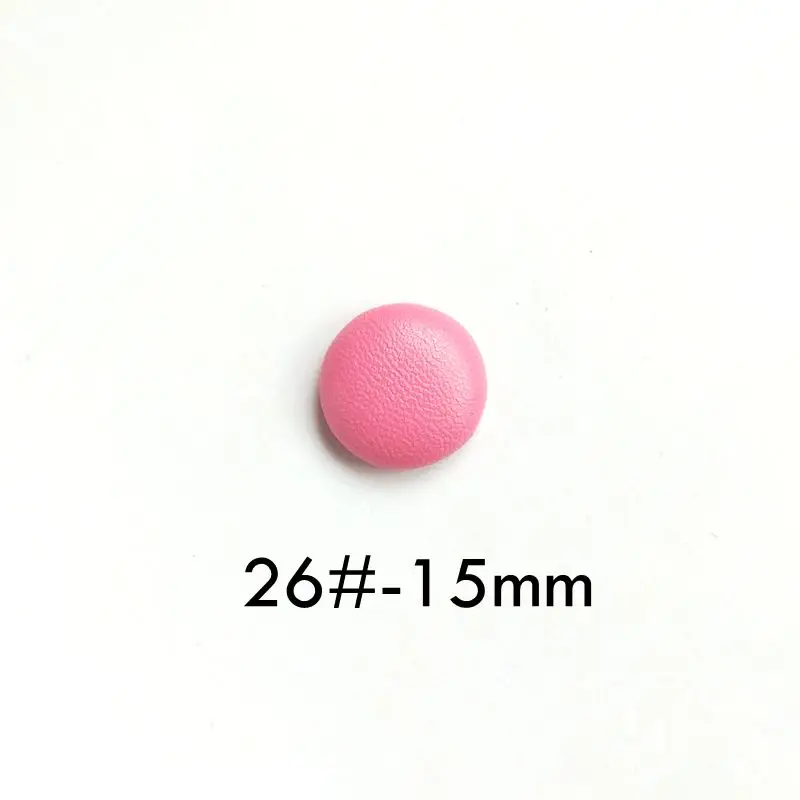 15mm-26 15 мм 20 искусственная кожа круглая ткань Пряжка DIY Кнопка ювелирные изделия материал домашний серьги фасоль аксессуары упаковка из 10 - Цвет: 15mm-26