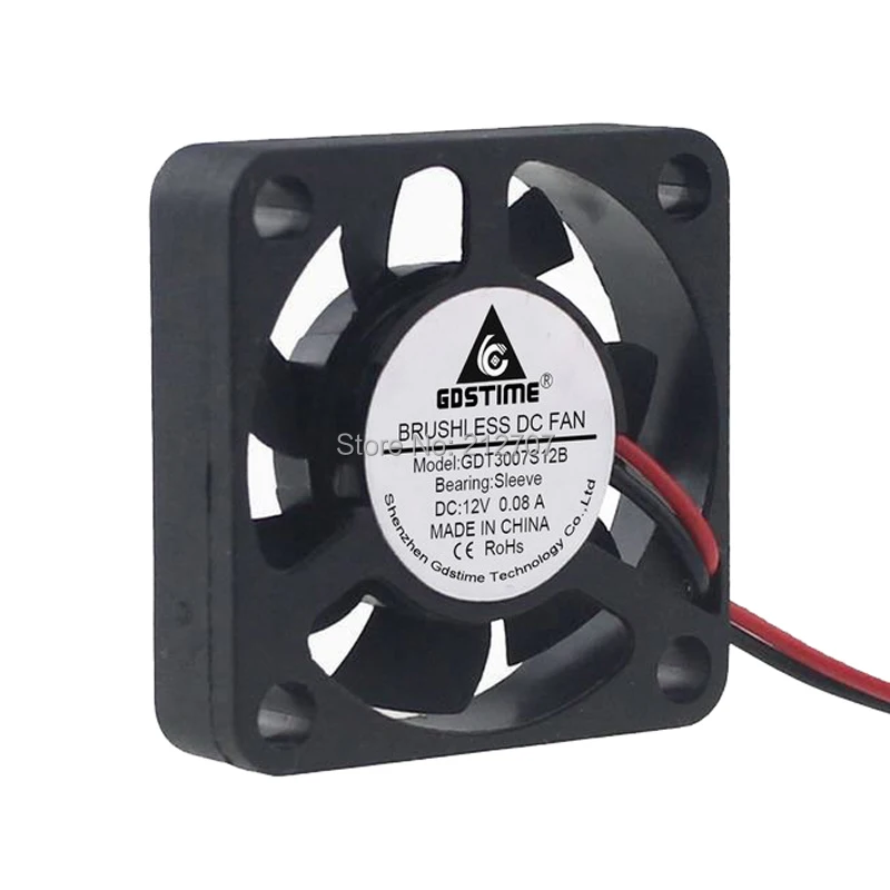 2 шт./компл. Gdstime 12V 2Pin 30mm x 7mm 3007 бесщеточный DC вентилятор охлаждения|dc cooling fan|brushless dc