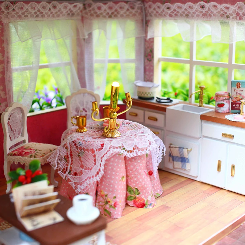 3D Кукольный дом DIY мебель деревянный кукольный домик Miniaturas наборы кукольные домики игрушки ручной работы для детей и взрослых дом принцессы