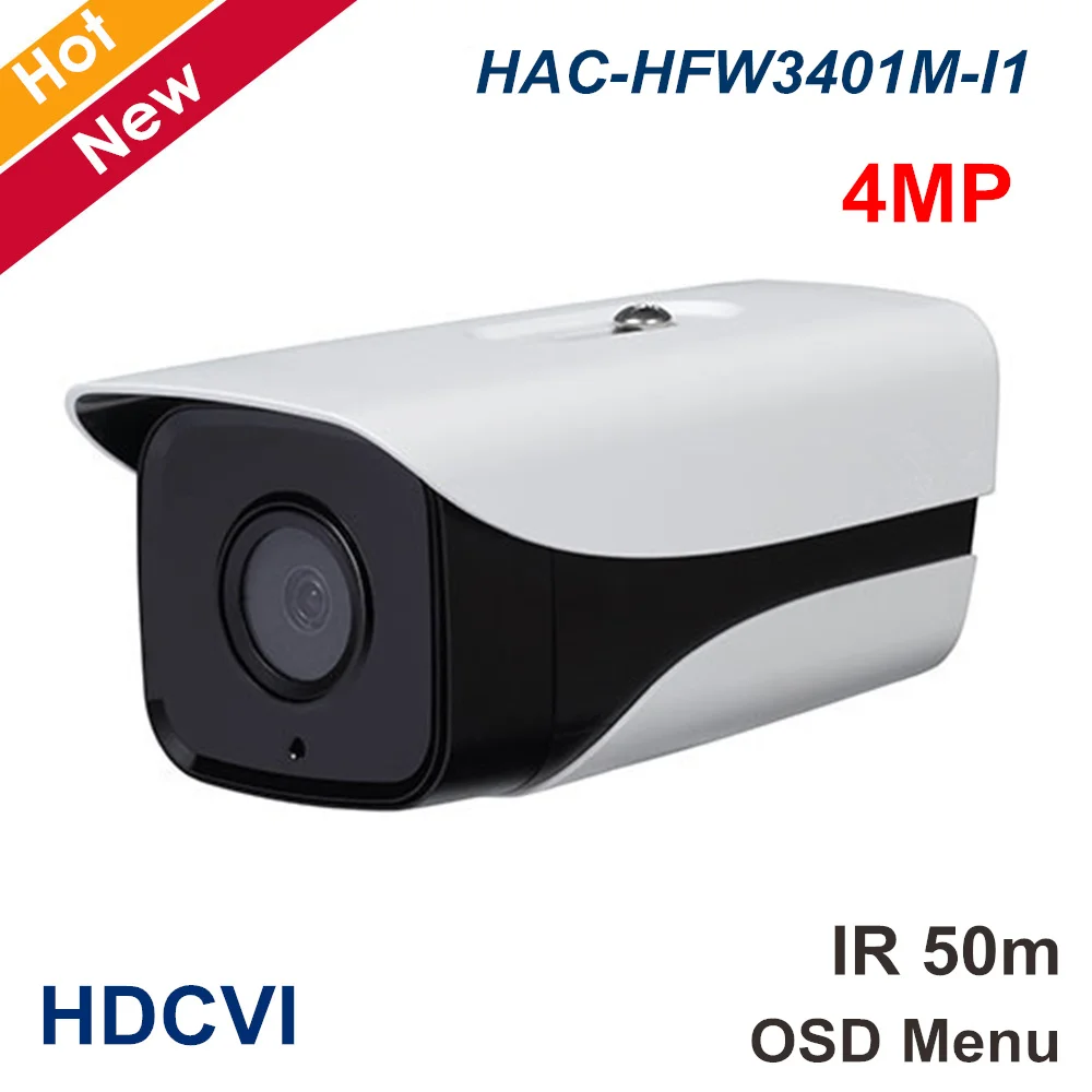 Новая DH HDCVI камера 4MP HAC HFW3401M I1 IR 50 метров Поддержка меню OSD Водонепроницаемая IP67