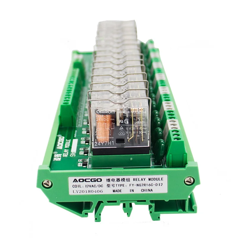 16 каналов 1 SPDT DIN рейка OMRON G2R 12 В модуль реле интерфейса DC/AC|omron g2r|interface relaydin mounting rail |