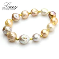 real natural baroque pearl bracelets multi cultured freshwater pearl bracelet 925 silver jewelry wedding daughter birthday gift