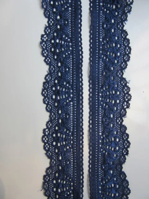 Wholesale 10-yard beautiful Royal blue high-quality embroidery stretch lace ribbon width 3 cm DIY decoration | Дом и сад
