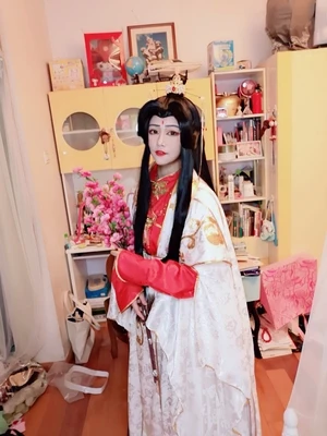 Костюм Tian Guan Ci Fu Cos Xie Lian костюмы Yue Shen Платиновый Павлин для косплея полный