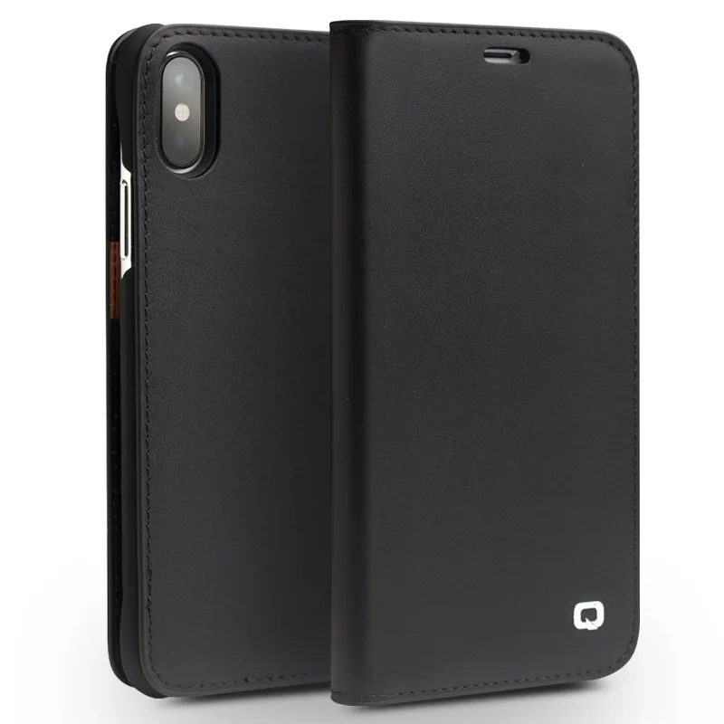 

QIALINO Genuine Leather Phone Cover for iPhone X Handmade Luxury Ultra Slim 5.8-inch Wallet Card Slot Bag Flip Case for iPhone X