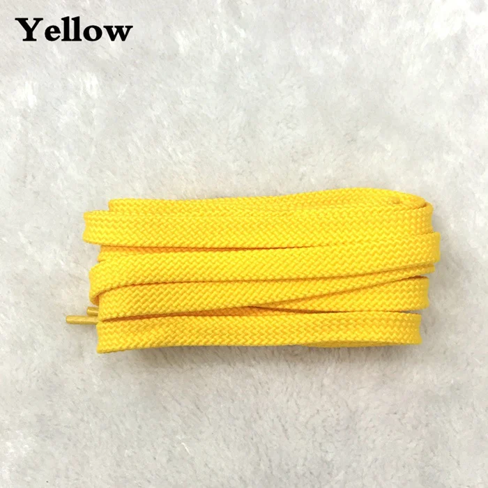 Yellow 1 пара, 28 цветов, шнурки, классические, плоские, двойные, полые, тканые шнурки, 100 см/120 см/140 см/160 см, Спортивная повседневная обувь, шнурки - Цвет: Yellow