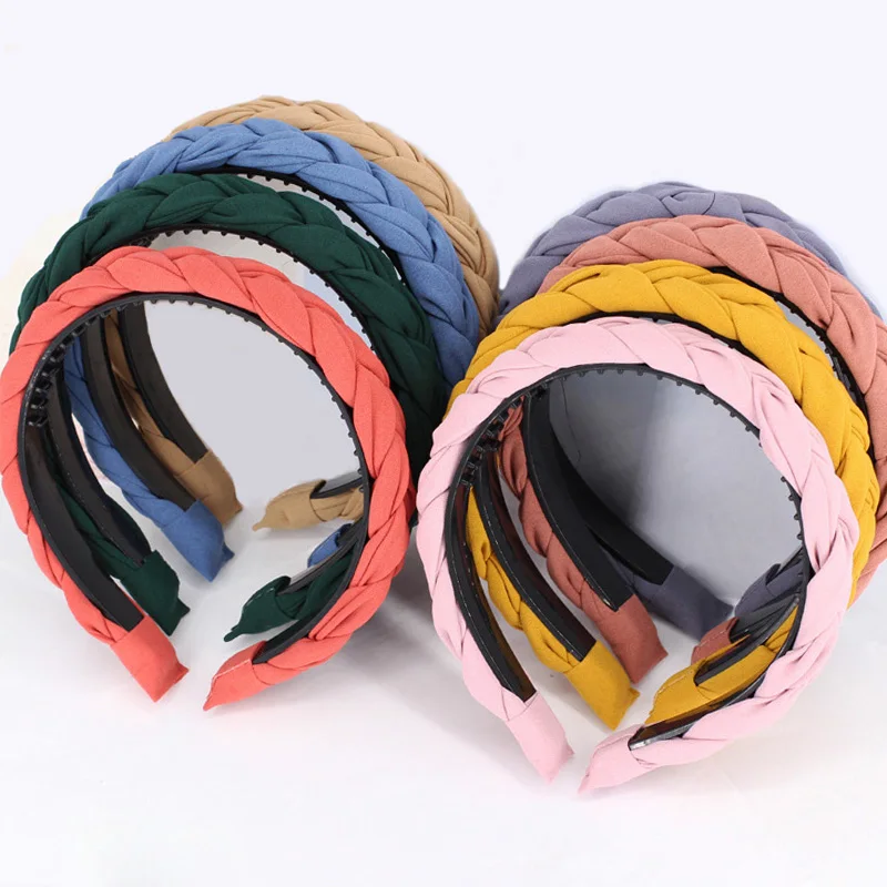 Fashion Bohemian Braid Headband with Teeth Wholesale Hair Accessories Korean Fabric Twists Hairband Women and Girls Head Wear |