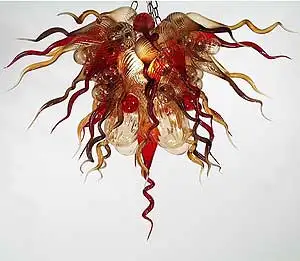 

100% Mouth Blown Flower New Arrival Party Art Decoration Blown Glass Modern LED Chandeliers