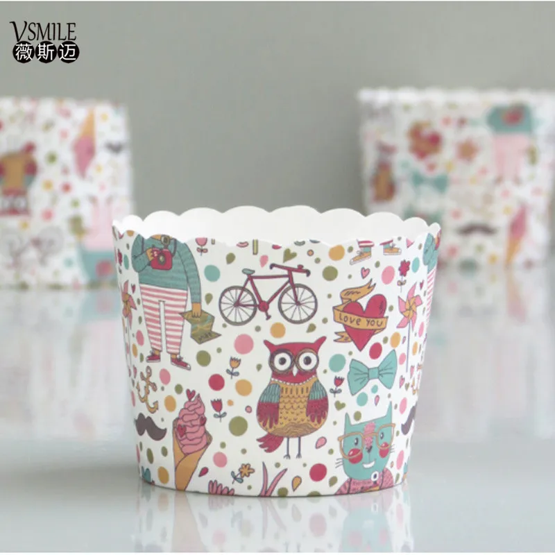 100 шт. розовая бабочка сердце слон белый горошек кошки динозавр цветы Сова