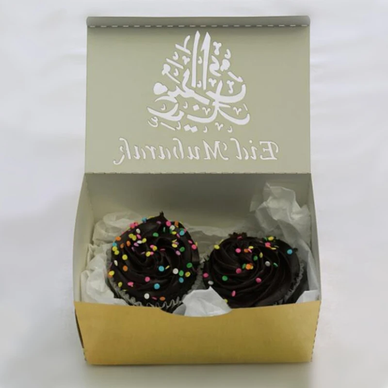HAOCHU 100 шт. Eid Mubarak коробка для сувениров с лазерной резкой Рамадан кареем