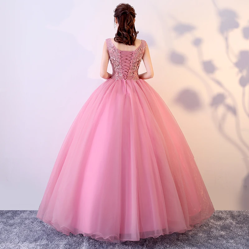 Evening Dress Elegant Scoop Neck Sleeveless Lace Up Back Ball Gown Tulle Embroidery Sweet Pearls Party Prom | Свадьбы и торжества