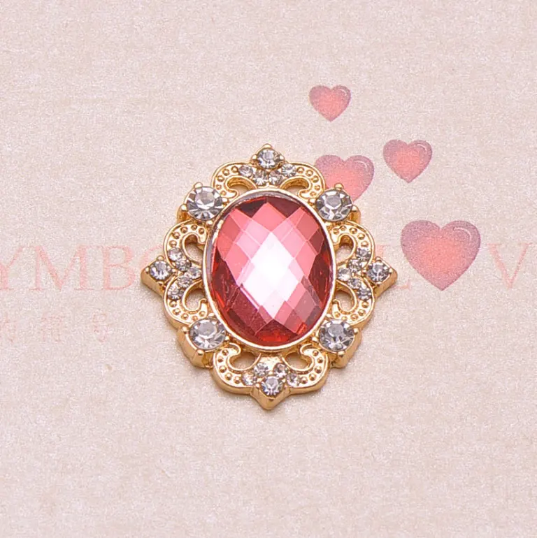 J0813) 100 шт./лот, металлические стразы 28 мм x 31 мм, плоская задняя часть, светильник с золотым покрытием, 13 стилей - Цвет: 42 burgundy