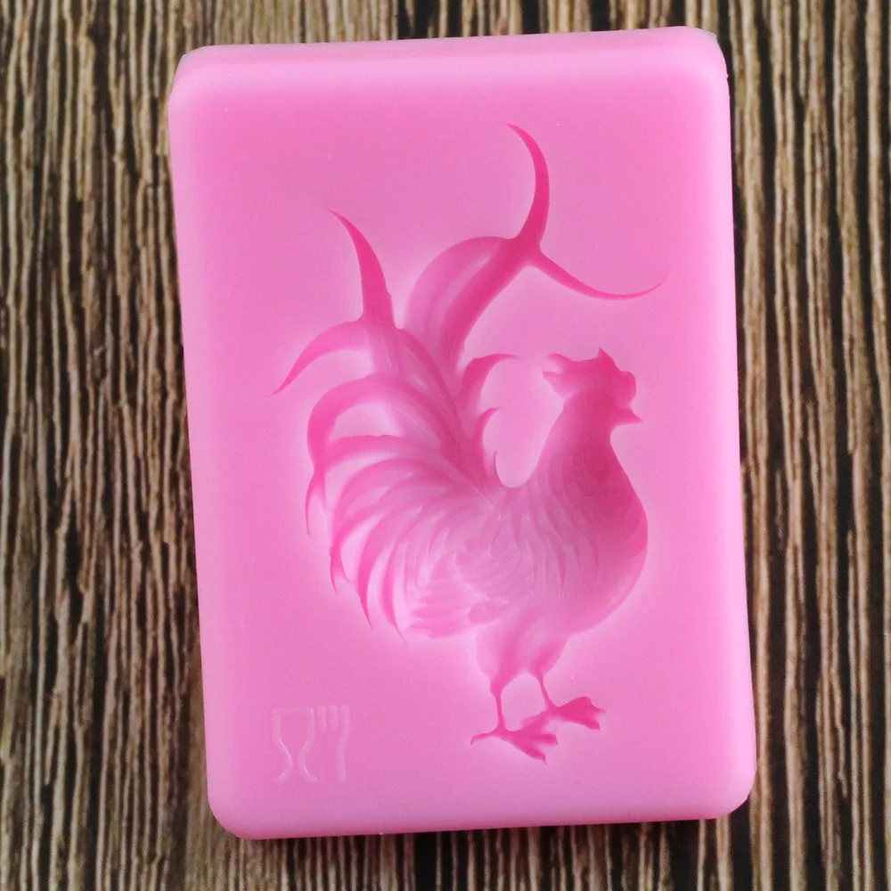 Петух силиконовые формы курица Fondant (сахарная) Формы Воск смола клей Candy Форма для