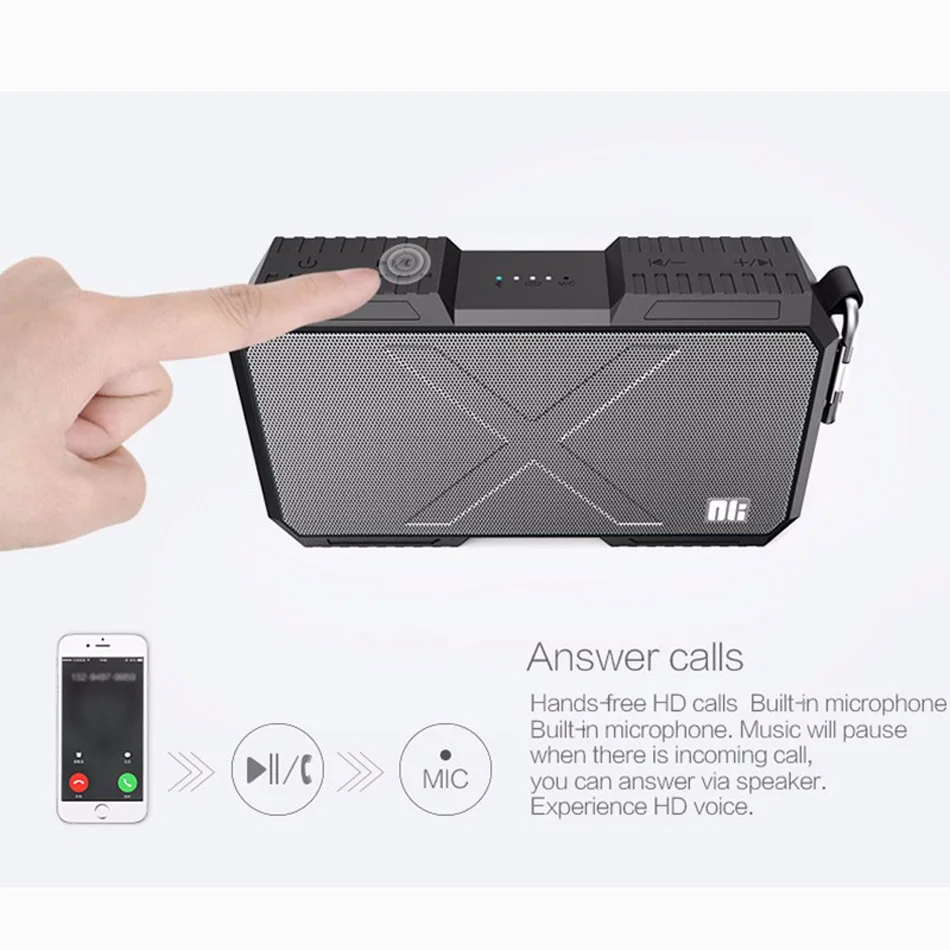 NILLKIN Портативный стерео Беспроводная "аltavoz" Bluetooth Динамик Колонка Bt сабвуфер Динамик s Hi-Fi Водонепроницаемый резонирующей коробки Мощность банка