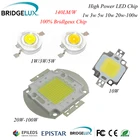 Светодиодный чип Bridgelux высокой мощности, 1 шт., 3 Вт, 5 Вт, 10 Вт, 20 Вт, 30 Вт, 50 Вт, 100 Вт, SMD, светодиодный прожектор COB белоготеплого белого цвета для прожектора
