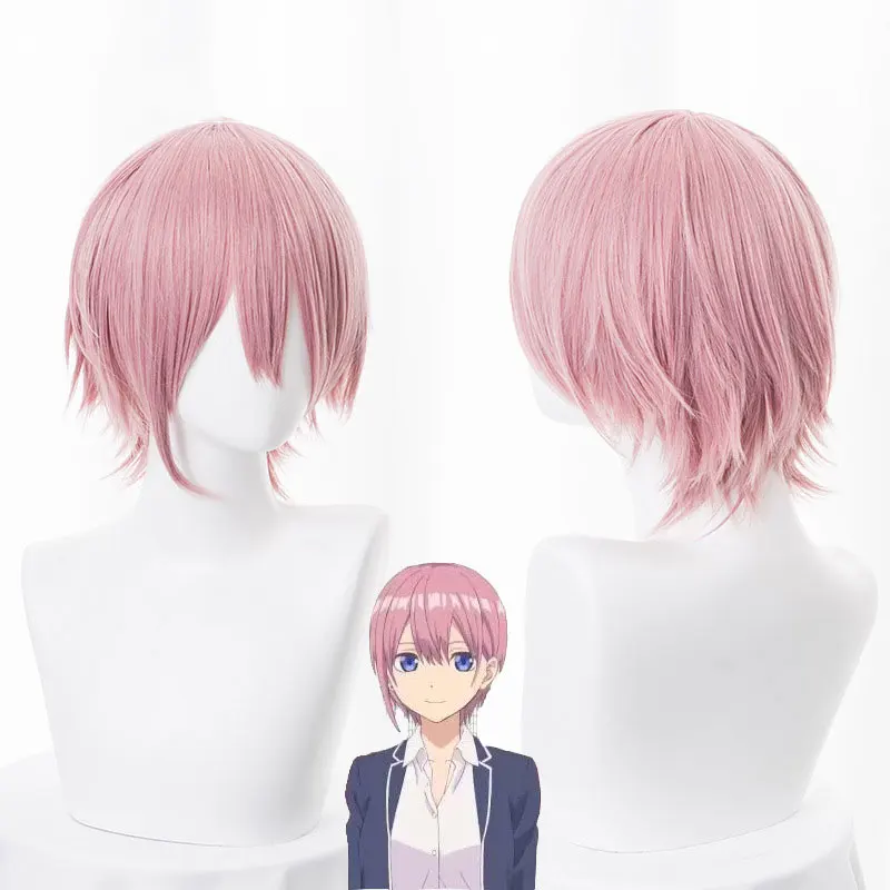 Парик для косплея no Hanayome Ichika Nakano с короткими прямыми синтетическими волосами