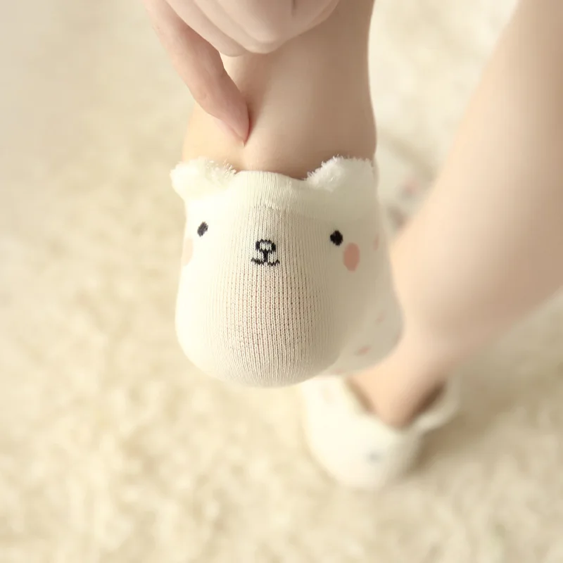 

5 Pair/set Women Short Socks Printed Summer Boat Socks Funny Cute Cartoon Animals Ear Low Socks Girls Ankle Socks Wholesale