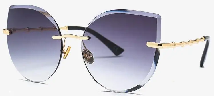 C1 gray lens Роскошные без оправы Солнцезащитные очки «кошачий глаз» Для женщин Италия Брендовая Дизайнерская обувь градиентные солнцезащитные очки для женщин негабаритных оттенков прозрачные очки - Цвет линз: C1 gray lens