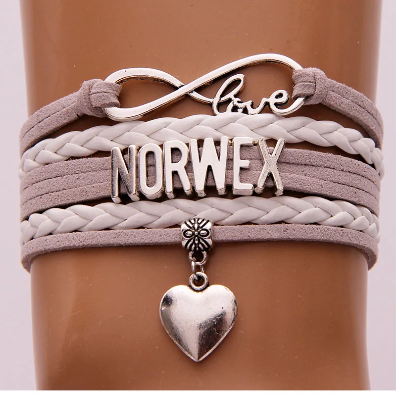 NCRHGL Бесконечная любовь NORWEX браслеты сердце Шарм Плетенный из искусственной кожи