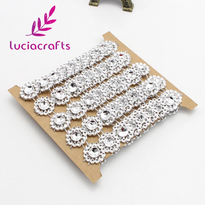 2 ярда в партии 15 мм цветок алмаз блестящая Хрустальная лента обшивка сделай сам