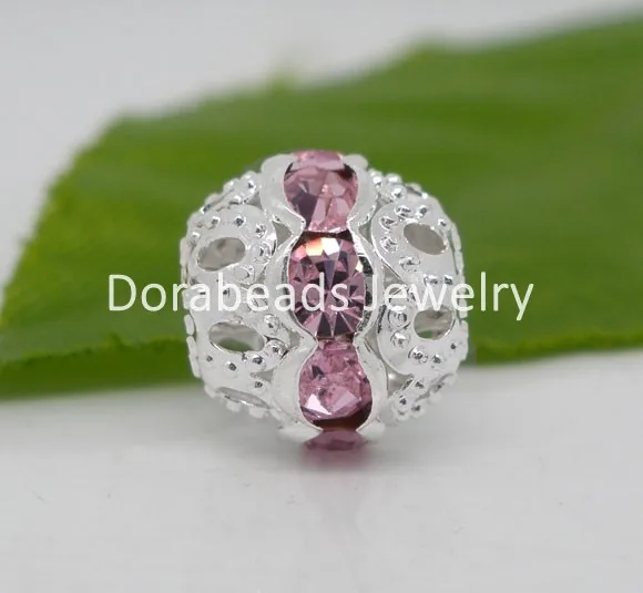 DoreenBeads горячей 10 SP Hollow Горный Хрусталь Spacer Бусины 10x9.5 мм (B07049)|beaded corn|beads numbersbead divider