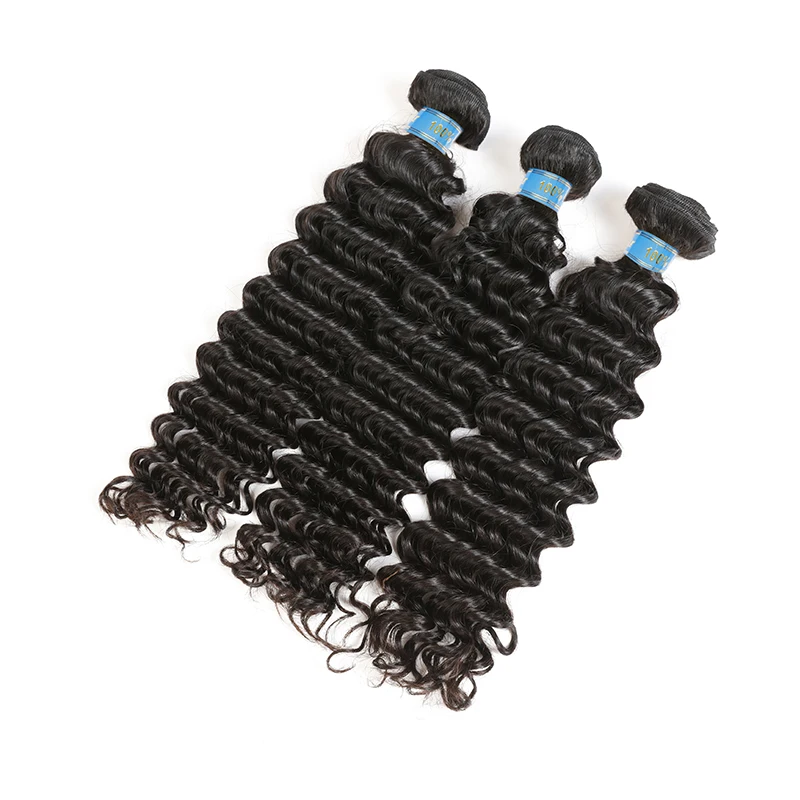 Ali queen hair перуанские глубокие волнистые человеческие волосы плетение пучок s 3 шт. пучок s с 13x4 кружева Фронтальная девственные волосы закрытие с пучком