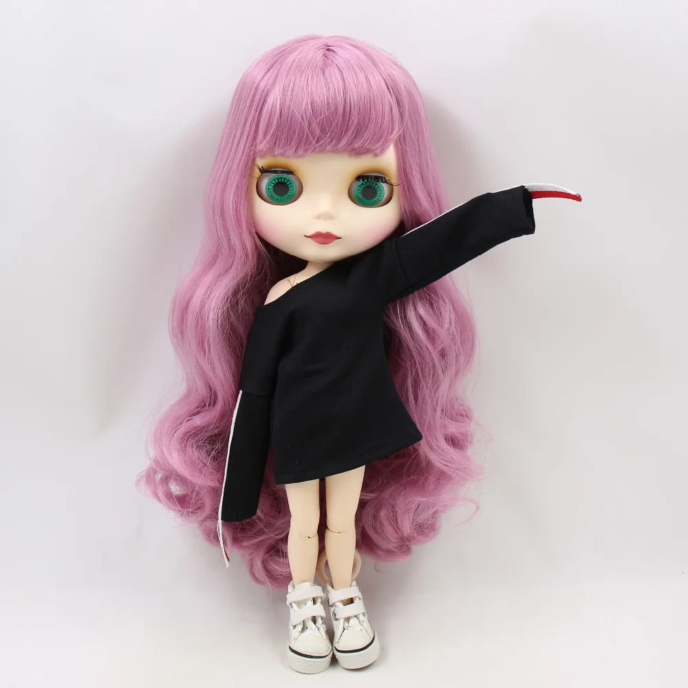 Заводская кукла blyth 280BL1063 Длинные розовые волосы с челкой/бахромой суставное тело белая кожа bjd матовое лицо 1/6