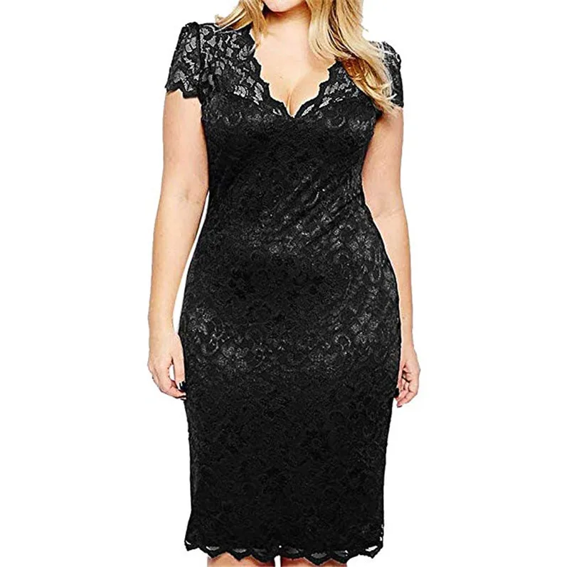 Женские платья размера плюс xxxxxl xxxxl xxxl Сексуальное Кружевное облегающее