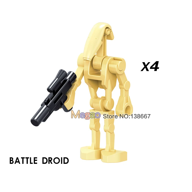 Одна Звездный план Супер битва дроид космические войны Робот C3PO R2D2 Snowtrooper строительные блоки наборы кирпичные игрушки для детей - Цвет: Дерево