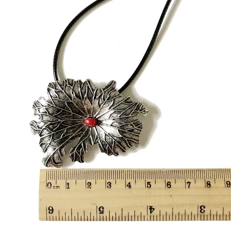 Новый дизайн модное ожерелье из сплава с подвеской в виде листа лотоса красным